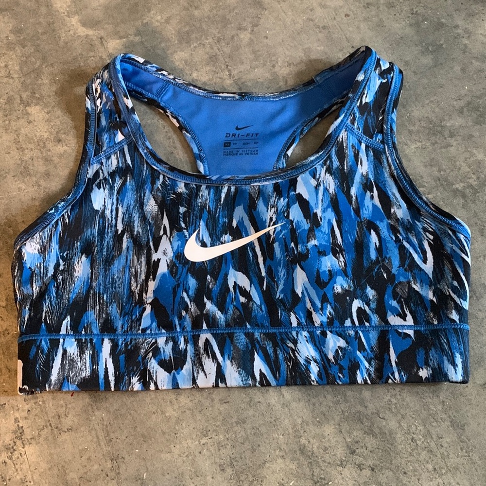 Blue pattern Nike Sports bra